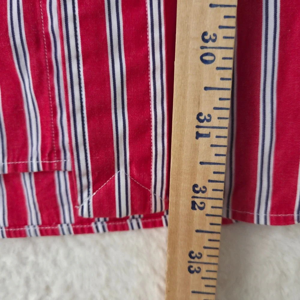 Ralph Lauren Mens Blake Button Down Shirt XL Red White Blue Striped Cotton
